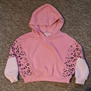 Stylish Pink Kids Hoodie with Leopard Accents